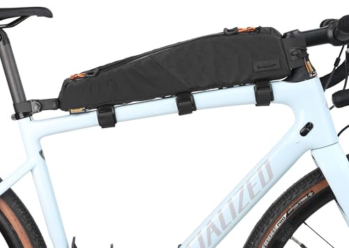 abamita Fahrrad Oberrohrtasche Wasserdicht 2,1L Fahrrad Rahmentasche Dreieckstasch Doppelseitige Netzbeutel für MTB Rennrad Gravel Bike Radfahren zur Arbeit und Outdoor Schwarz