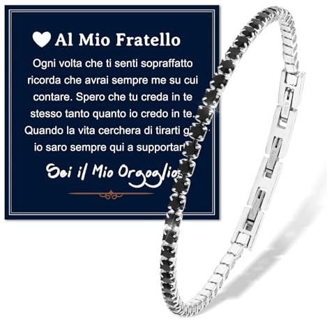 FANCIBAND Tennisarmband Herren Damen 3 mm Armband Silber Schwarz Armband Paar Geschenk für Ehemann Frau Freund Freundin, 17.cm~21cm, Edelstahl Zirkonium, Synthetischer Zirkonia