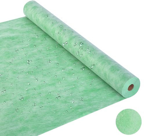Waterproof Membrane Flooring Underlayment - 23.6 Mil Thick Polyethylene Fabric Roll 3.3ft x 98.5ft(323 SQ) Waterproofing Solution for Showers, Bathrooms, Saunas, Steam Rooms Wet Areas