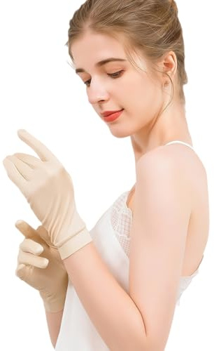 HSTWODE 1Stück Seidenhandschuhe, Stoffhandschuhe aus Seide, Trikot, Weiche Schutz, 7 Farben Für Halloween,Opern,Satin Gloves Short