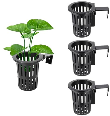 QoTang 4 Pièces Support de Plante D'aquarium,Support Mural pour D'aquarium Pots de Fleurs en Plastique Aquatiques Suspension pour Plantes Aquaponiques Aquascape Dekorationen
