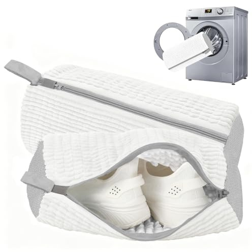schuhwaschbeutel waschmaschine 2 stiick schuhwaschbeutel waschmaschine - Universell geeignet für Sneaker, Canvas SchuheundandereSchuharten. schuhwaschbeutel Integrierter 360° Reinigungsflaum