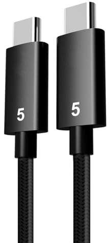 Illkjasfc Cavo Coassiale USB 4 velocità con Trasmissione da 80 Gbps Dati Intrecciato con Risoluzione 16K C Intrecciato