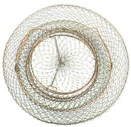 ifundom Cesto Pieghevole in Rete di Metallo per Pesca con Fili d'Acciaio Resistenti Accessorio Esterno per Pesca di Granchi e Gamberetti Dimensioni per Lago e Fiume