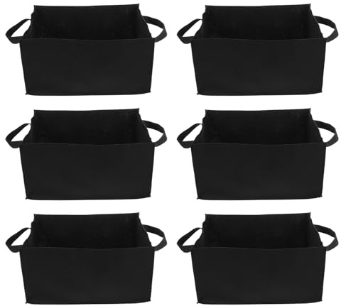 IWOWHERO De Culture Carré 40.00X30.00X20.00cm 6 X CarréS | RéUtilisable, Pliable Pour Rangement, PoignéEs Doubles, Balcon Et Jardin, Fraises, LéGumes, Feuillage