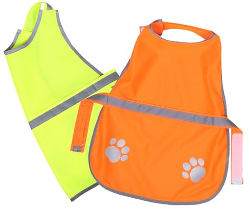 Gadpiparty 2 Piezas Chaleco Reflectante para Perros Unidades Chaleco de Alta Visibilidad Naranja Fluorescente para Seguridad Nocturna Diseño Fácil de Poner para Paseos y Actividades al Aire