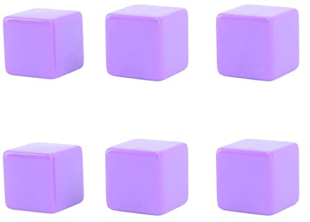 Cubi di dadi vuoti Fai da te Blocchi di dadi di plastica non finiti Strumento didattico personalizzabile per giochi da tavolo Attività in classe 6 pezzi 30x30x30mm (Viola)