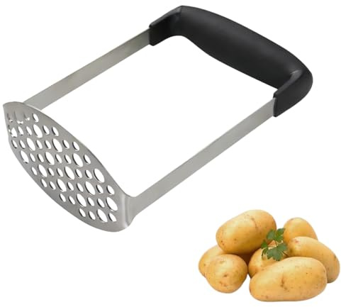 Stainless Steel Potato Masher,Versatile Food Masher with Non Slip Handle for Mashed Potatoes,Jam,Vegetables and Fruits