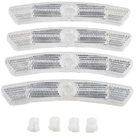 ComfyHarbor Paquete de 4 reflectores de radios de bicicleta, tiras de seguridad de llanta de policarbonato de 125 x 20 mm, para una fácil instalación, sin batería, visibilidad nocturna de ciclismo