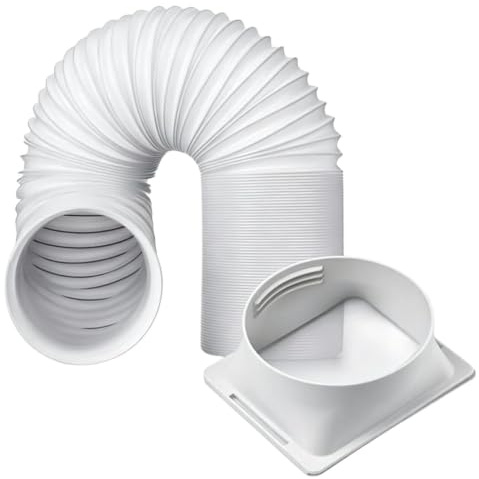 Kit Di Sfiato Esterno Per Condizionatore D'aria,tubo Di Scarico AC | Tubo Climatizzatore Portatile Con Connettore Quadrato, Per Camera Da , Soggiorno (giunzione15cm + Tubo Da 150 Cm)