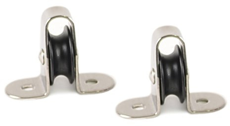 2X Umlenkrolle Seilrolle Stehblock für Seil Ø 6mm Edelstahl Kunststoff | Rostfrei | Für Seile mit einem Durchmesser von 6 mm & Boot | Durchmesser 25 mm | Höhe 36 mm