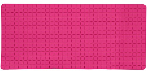 MSV - Tapis Fond de Baignoire Antidérapant - Caoutchouc Quadro - 36 x 76 cm - Fuschia - Design Moderne pour Salle de Bain Sécurisée - Surface Texturée pour Adhérence Optimale