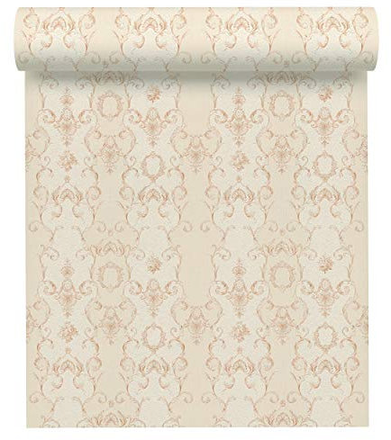 A.S. Création 343924 34392-4 Chateau 5 Papier peint avec ornements baroques Beige/crème métallisé Fabriqué en Allemagne 10,05 x 0,53 m