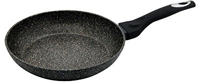 Padella 20 fino a 30 cm padella marmo granito antiaderente a induzione in serie marmo Golden Line Klaus montagna, Ghisa d'alluminio, Schwarz mit Gold, 30cm