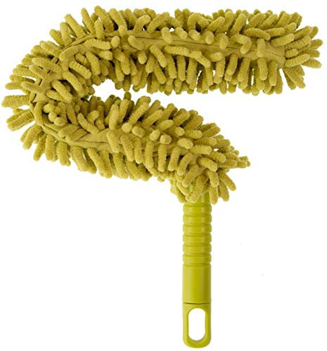 DocaPole Flex-and-Stay - Entstauber mit abnehmbarem Mikrofaser-Chenille-Staubwedel - für Teleskopstange zum Entstauben von hohen Deckenventilatoren