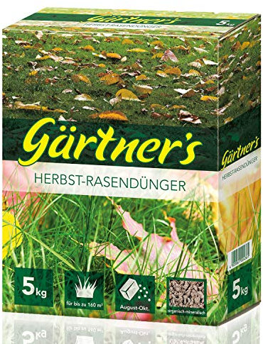 Gärtner’s Herbstrasendünger 5 kg I Rasen düngen mit Extraportion Kalium I NPK Dünger Rasen und Gehölze I Organisch-Mineralischer Spezialdünger I NPK Dünger 5+5+10 I Für bis zu 160 m²