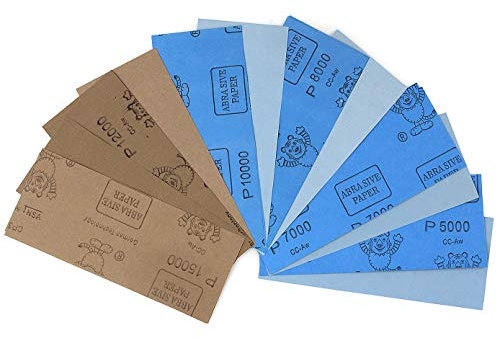 ADVcer Schleifpapier, 22.9x9.1 cm, 18 Blatt, nass oder trocken, Körnung 5000–15000, 6 verschiedene Schleifpapiere, Holzbearbeitung, Metall-Möbel-Polieren.