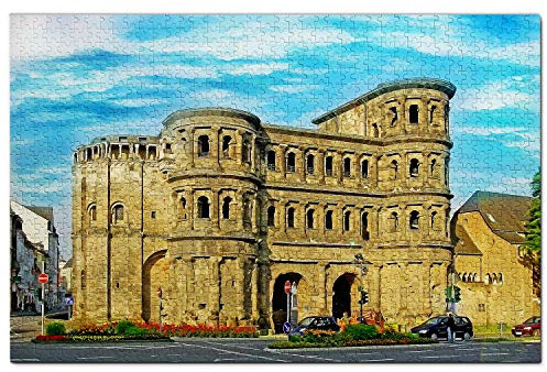 Deutschland Porta Nigra Trier Puzzle 1000 Teile Holzpuzzle Erwachsene Spielgrafik Reise Souvenir Holz