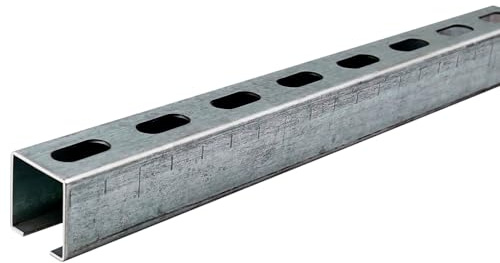 Dalsys 10x Montageschiene 38/40, Schienenkonsole 200cm Silber | Lochschiene Stahl verzinkt, C-Profilschiene, U-Schiene, u.a. zur Bildung von Traversen
