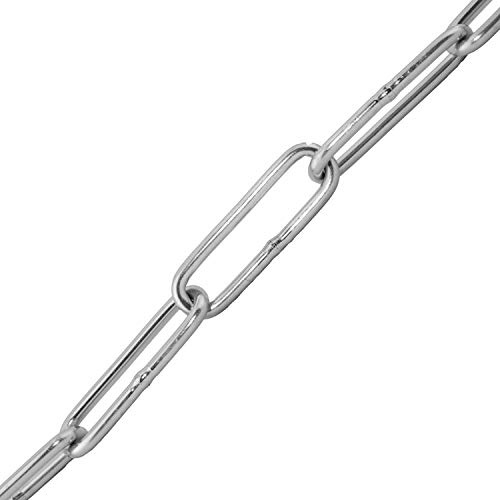 Edelstahl-Kette (Langgliedrig) Ø 4 mm aus Edelstahl A4 (1 Meter) | DIN 763 - Rundstahlkette - Gliederkette - Absperrkette von MESAROS®