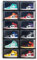 BITUXX LEX21 Schuhbox Stapelbar Aufbewahrungsbox Kunststoffbox Schuhkasten Schuhkarton Schuhorganizer bis Gr.47 (Schwarz, 6er Set)