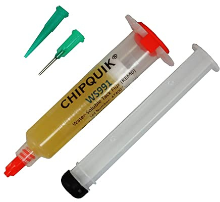 Chip Quik WS991 Water-Soluble Tacky Flux 10cc Syringe w/plunger & tip