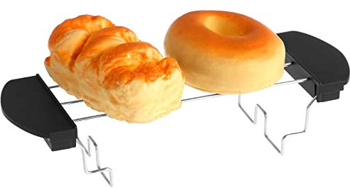 Cabilock Toaster Warming Rack Stainless Steel Bread Rack Sandwich Rack Holder Griddle Grill Warming Rack Toaster Accessories- Size L (Random Color)