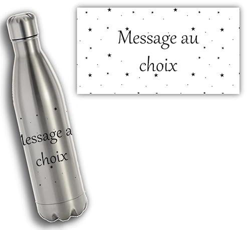 Jeux'Gratte Bouteille Isotherme étoiles Personnalisable - Message au Choix - Cadeau Original