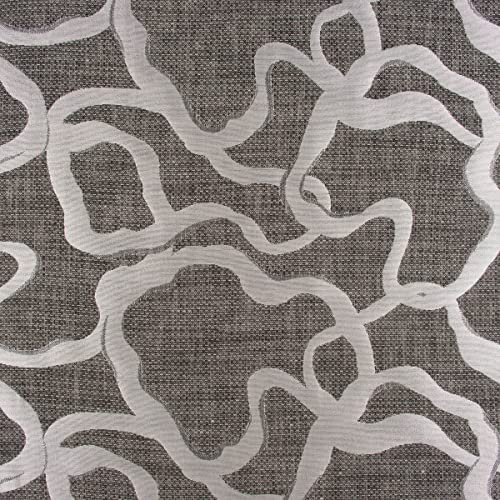 SCHÖNER LEBEN. Dekostoff Jacquard beidseitig Labyrinth Liniengeflecht grau Silber 1,60m Breite