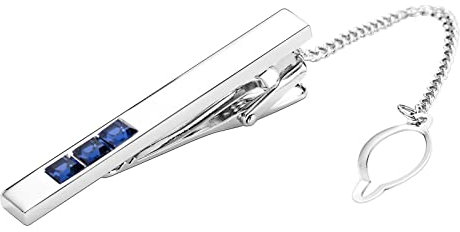 Aotiwe Pince Micro Cravate, Pince Cravate Vintage Rectangle Bleu Acier Inoxydable pour Business Commercial