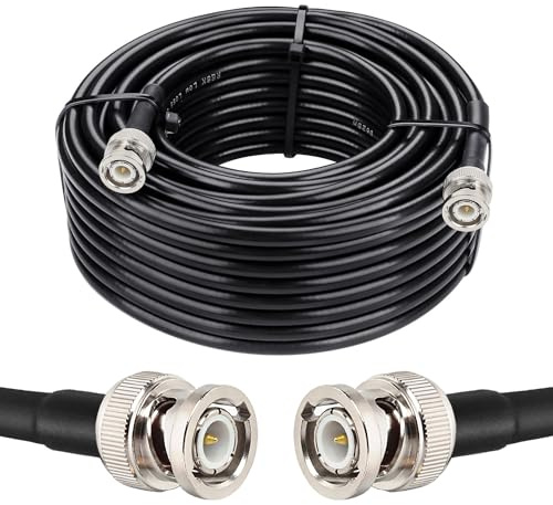 MOOKEERF BNC Male to BNC Male Coaxial Cable 50 ohm RG8X Coax Cable Ultra Low Loss BNC Jumper Cable for Antenna, RF Radio, Modem, Oscilloscope, Spectrum, Analyzer, Signal Generator (50FT)