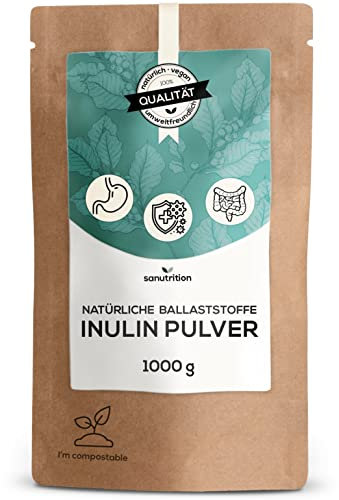 Inulin Pulver 1 kg │Natürlich aus der Chicorée Wurzel │Hoher Ballaststoffgehalt │ 100% Vegan │ Präbiotikum │ Laborgeprüfte Qualität aus Österreich