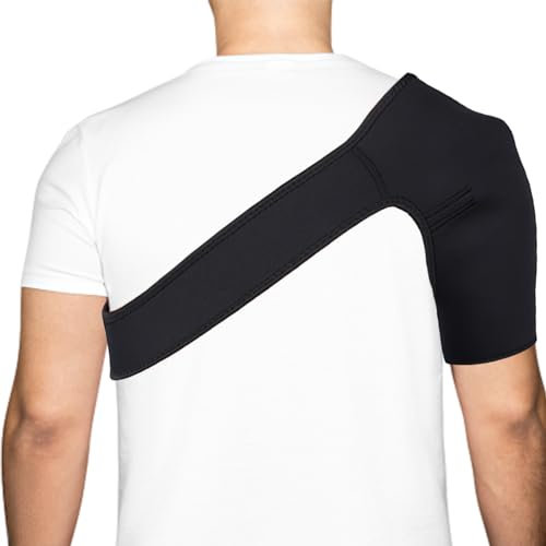 Azonelife Supporto per Spalla Regolabile, Tutore per Spalla, Supporto per Cuffia dei Rotatori, Cinghia di Supporto per Spalla per Uomini e Donne, (Nero, Taglia unica, 1 Pezzi) (Giusto)