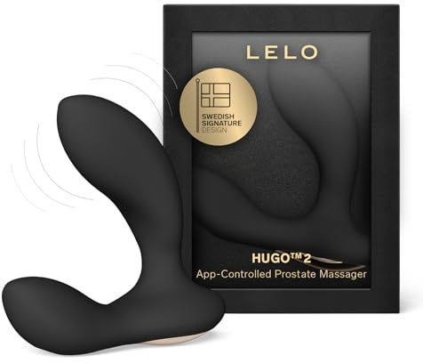LELO Hugo 2 Remote Prostate Vibrator, Male Sex Toy for Men, Bluetooth App Wireless Prostate Massager with Intense Vibrations, Discreet Mens Vibrator, Premium Prostate Toy (Black)
