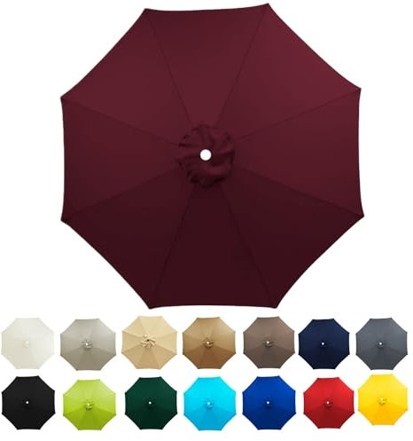2.0m 2.7m 3.0m Gartenschirm Ersatz Baldachin Sonnenschirm Ersatzbezug mit 6/8 Rippen Marktschirm Bespannung Ersatzabdeckung Anti-Ultraviolett Terrassenschirm Ersatz-Bezug Regenschirm Ersatz Stoff (Co