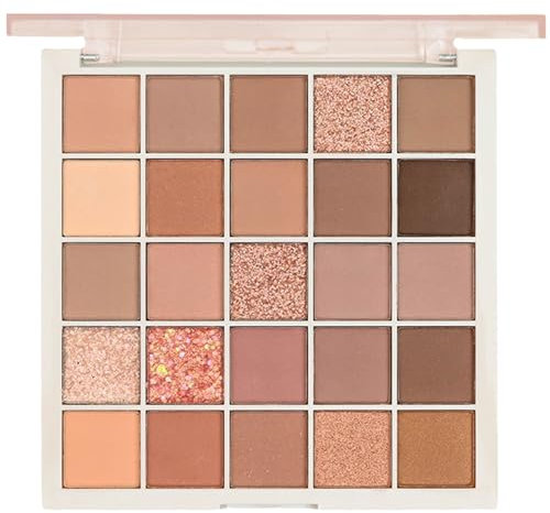 EONFAVE Lidschatten Palette 25 Farben, Voll Matt Make Up Paletten Für Frauen, Nude Rosa Braun Glatt Puder Lang Anhaltend Liedschatenpalete Hochpigmentierte Augen Make-Up Lidschatten (05 Milchtee)