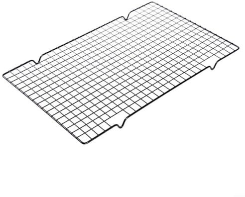 Rejilla de metal antiadherente para enfriar tartas, galletas, galletas, pan, magdalenas, soporte de secado para cocina, herramientas de bandeja para hornear (27,5 x 25,5 cm)