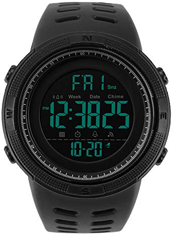 Ausla Orologio Digitale Sportivo da Uomo Impermeabile per Nuotare e Viaggiare con Retroilluminazione