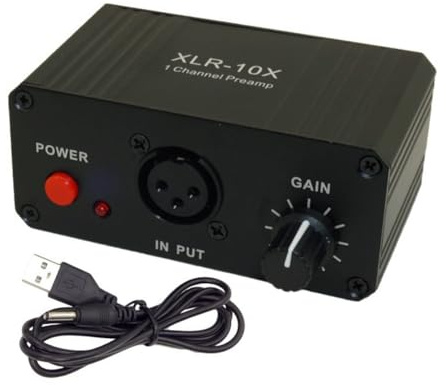 DcnrInsr XLR-10X 1 Channel XLR Interface Balanced Audio Amplifier NE5532 Dynamic Mic Microphone Preamplifier