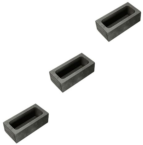 SEWOART 3stücke Graphit Gießform Für Gold Silber Und Nichteisenmetalle Schwarz Außenmaß Innenmaß Für Schmelzen Und Gießen Präzise Ergebnisse Hohe Thermische Stabilität