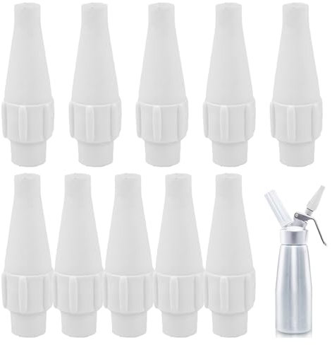 10PCS Whipped Cream Dispenser Silent Nozzle for Cream Whip Cream Dispenser 3x1x1 Inch Easy Installation