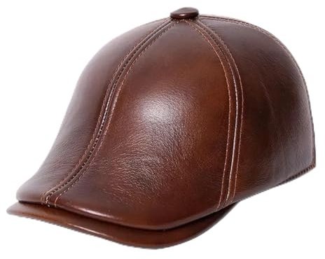 CSFFA Winter Männer Echtes Leder Hut Erwachsene Schaffell Baseball Caps Mode Ohr Schutz Warme Kopfbedeckungen Kappe Baseball Hut B-7287(Coffee,XL(57cm58cm))