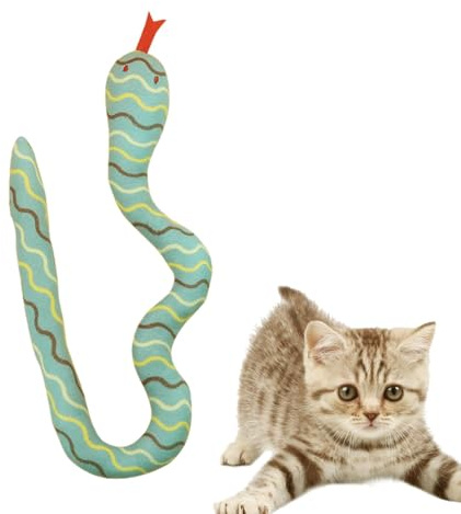 Schlange Katzenspielzeug – Katzenspielzeug mit Schlange für Katzen, Trainingsspielzeug für Katzen in Form Einer niedlichen Schlange | Beißspielzeug für Katzen, Zubehör für Katzen im