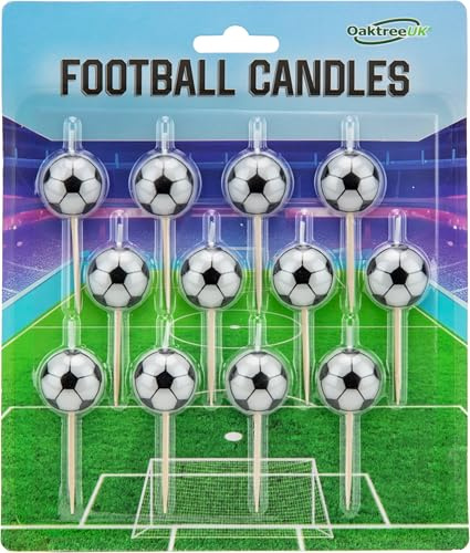 8cm Half Football Candles with Wooden Pick x 12