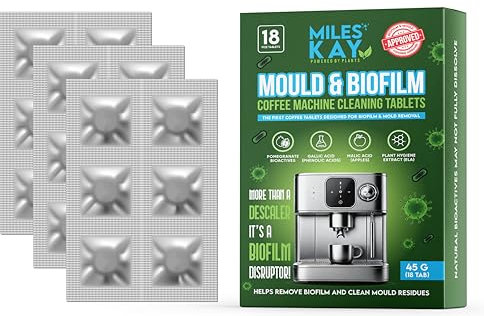 Coffee Cleaning Tablets – 18 Pack | Coffee Machine Cleaner Tablets with Pomegranate, Malic Acid & Natural Surfactants | Foil Wrapped | 0% Bleach | Eco Formula