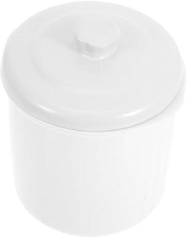 Mobestech Beurrier pot à beurre en porcelaine distributeur de beurre cruche porte-beurre pour comptoir plat de service au beurre contenant de beurre plat de beurre blanc céramique blanche