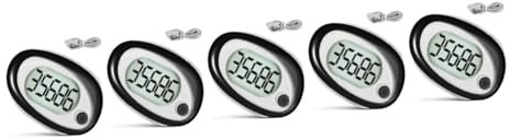 5pcs Silent Pedometer with Clip Lanyard Accurate Step Counter for Walking Hiking Portable Reusable Pedometer for All Ages Lightweight Design for Easy Carrying