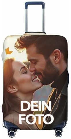 Gepäckabdeckung mit Foto/Text/Name/Logo, Personalisierte Kofferabdeckung, Elastische Schutzhüllen, Kofferhülle Für Reisen, Den TäGlichen Gebrauch (L(25-28in))