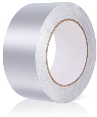 GWHOLE Aluminium Foil Tape 50MM *50M, Heat-Resistant Foiled Tape Rolls for HVAC Repair Ducts Insulation Dryer