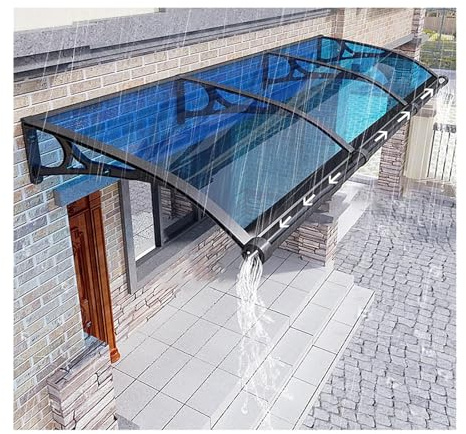 Copertura per tettoia da patio, tetto antipioggia con design grondaia per drenaggio rapido, struttura ad arco, ideale per tende da ingresso e pensiline all'aperto